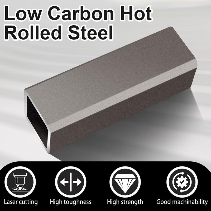 Zonon Square Hot Rolled Steel Tube, 2" x 2", 1/4" Wall Thickness, 6" Length Steel Square Tubing for Industrial Accessories - Image 4